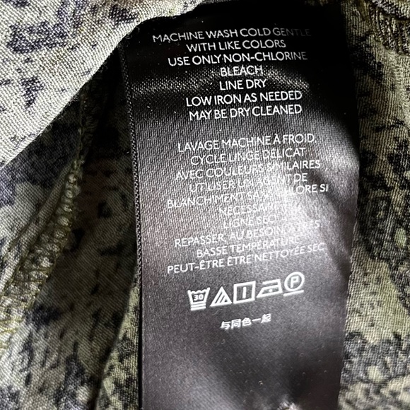 Anthropologie Rachel Tunic Dress Women Small Green Black Snakeskin Print Shift - Picture 11 of 16